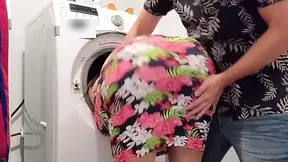 Stepson's laundry room fantasies with his enormous-assed stepmom