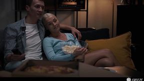 He Freezes Time for Intense POV Fantasy Scene with a Petite Blonde