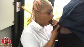 TheLastRealTop & MsHoneyRoseATL Public Bus Dick Sucker