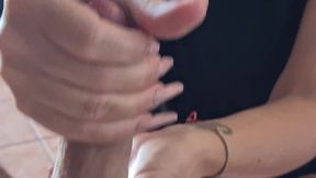 Wife jerking dick proudly