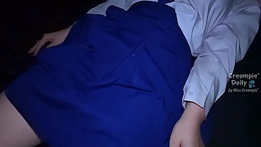 Fuck the convent student's pussy, cum inside the wet hole
