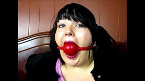 Stepmom'_s ballgag made me drool all over myself!