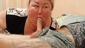 Stepmom loves to wake me up with a deep blowjob