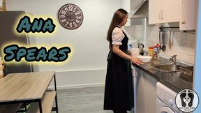 ana spears in dirndl cooking a special cake