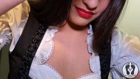 ana spears in dirndl cooking a special cake