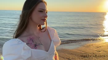Marcy Abadir's Beachside Seduction: Cute Girl in Lazy Doggy Style