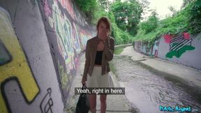 Public Agent -pixe Cut Ariela Donovan Sucks Cock Under a Tunnel