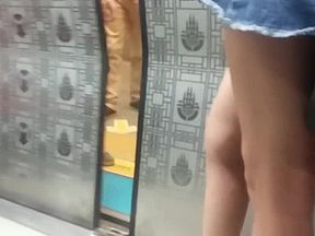 Sexy Ass Legs on Train Candid Superhot