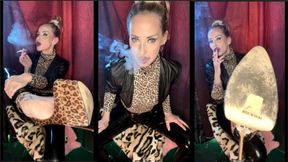 Smoking marlboro 100 in high heels Goddess worship