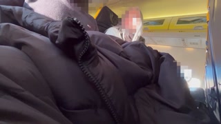Dick Flash! The passenger girl in the seat next to me gives me a handjob on the plane