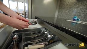 MOMMY4K. Czech MILF used a chance and fucked a young dude in the bathroom