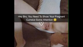 Neglected Pregnant Cumslut Cheats &amp_ Gets Creampied On Snapchat