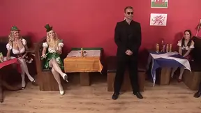 Brunette COUGAR Anaya Leon and blonde milf Stacey Saran enjoy group sex with