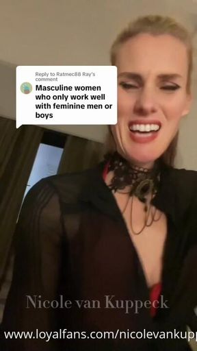 hahaha, this guy was arguing that in order to be in a female lead relationship the woman should be masculine.