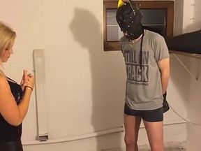 Leather Pants Blonde Ballbusting