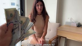 Skinny Russian hotel receptionist given guest's big cock and cumshot