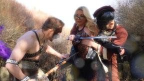 ”Seductive Witch Lures 2 Soldiers in the Future to Fuck”