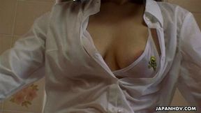 Japanese stepsister Kaede Kyomoto had sex in the bathroom