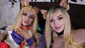 2 Ahri vs 2 huge cocks