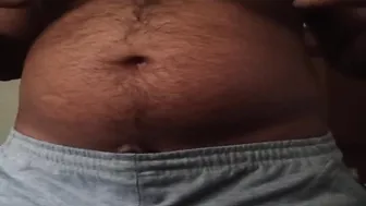 Hairy Mature Daddy Strokes His Uncut Cock