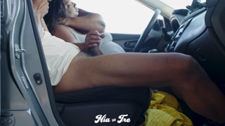 Sexy Thick Ebony BBW Swallows Big Black Dick (Cum Swallow In Car)