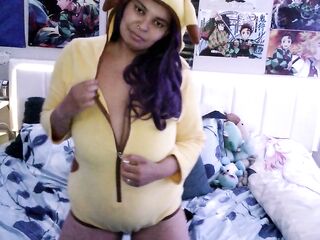 Pika-Sato! U discover a Wild Misato Katsuragi in Pikachu Cosplay and use your Cum to Enslave Her!