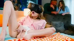 Stepparents watch stepdaughter masturbate under vr headset