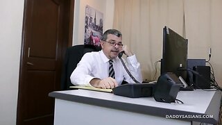 Oldie Man fucks his office boys