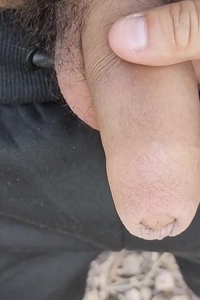 Show off Destroyed Dick From Too Much Jerking + Cumming Bouncing Cock Outdoor
