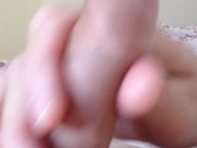 Stroking my uncut cock with tight foreskin (No cumshot)