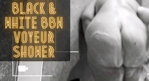 Black & White BBW Voyeur Shower 4K
