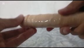 Femboy tests his new dildo