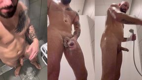 une petite douche a la salle de sport, suivie d’une petite branlette petite ...