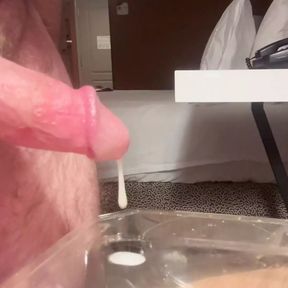 Anal Steve enjoying himself with a few cum eating treats at the end