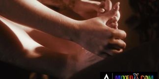 Hungry lesbian vampires Amirah Adara and Misha Cross suck each other's pussy