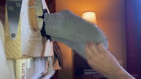 Tickled in Grey Socks - size 13 wide tender feet tickled in grey socks