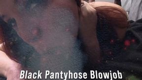 Eves Black Pantyhose Blowjob