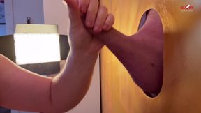 Builder Shoves His Thick Rock-hard Cock Through. Then This Happens?