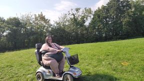 Riding my new mobility scooter