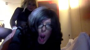 2 TVs suck and fuck each other in hotel room part 2