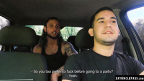 Leo Blue fucks his passenger Alexander Garcia before partying