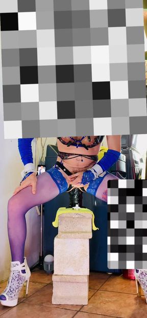 Horny Shemale with Big Silicone Tits Gets Fucked in the Ass Outside