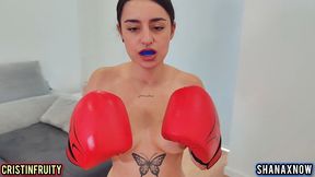 film lesbian female boxing fight topless g string scissoring