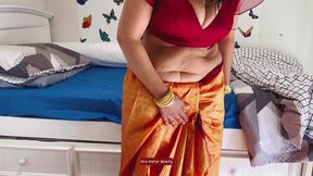 Hottest Saree Sex - Desi Milf in Silk Saree fucked hard by Brother in law - Loud moans - Pussy Eating