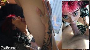 casting goth aurora anarchy - face fuck - drinks cum - best pov blowjob - rough doggystyle