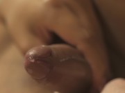 Transgirl sissy clit so wet while getting prostate massage - closeup precum