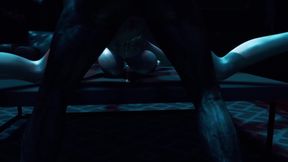 Prurient fit Ashley Graham in blue lingerie corrupted by anal with monster