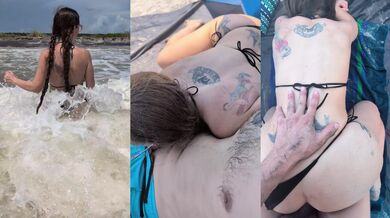 Pawg milf gets fucked hard on a public beach