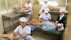 Handjob factory workers getting practice on how to make men cum