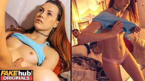 FAKEhub - SELF PERSPECTIVE: Share a Bed with Your Super Attractive Strawberry Blonde Stepsis